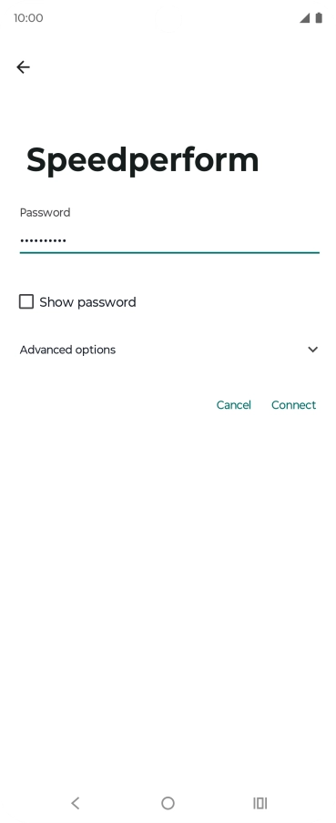 Key in the password for the Wi-Fi network and press Connect.