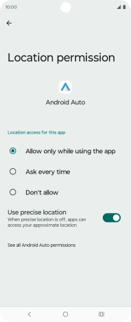 Press the required setting to turn the function on or off.