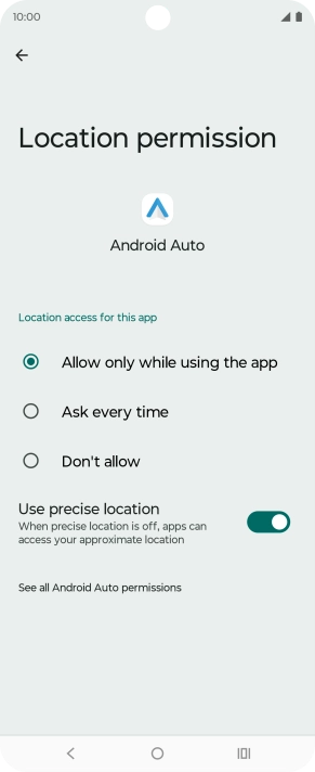 Press the required setting to turn the function on or off.