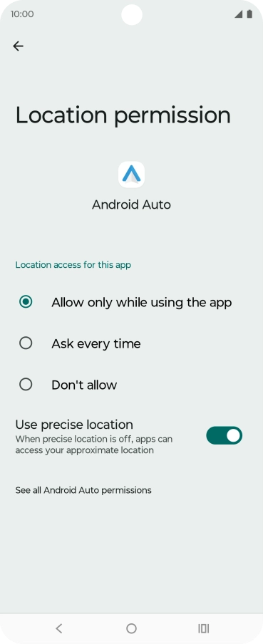 Press the required setting to turn the function on or off.