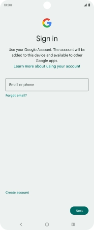 Press Email or phone and key in the username for your Google account.