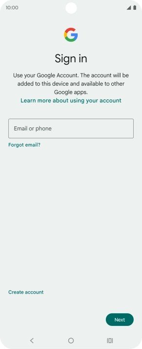 Press Email or phone and key in the username for your Google account.