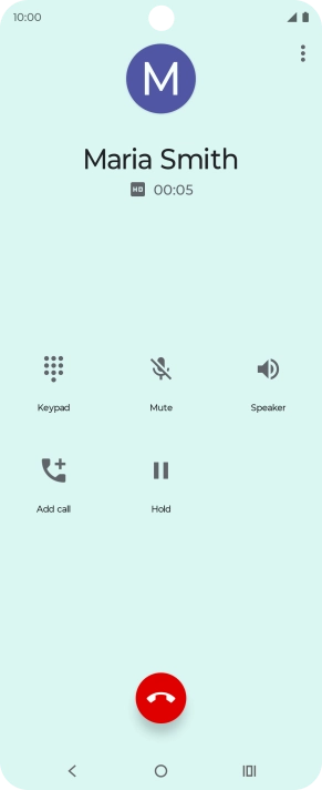 Press the end call icon.