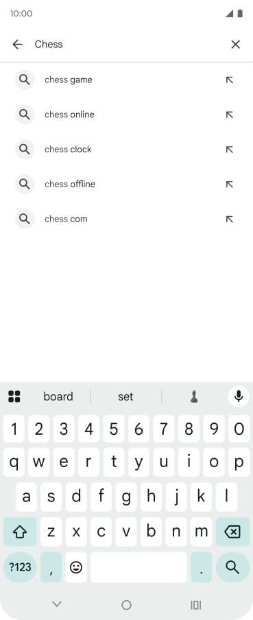 Key in the name or subject of the required app and press the search icon.