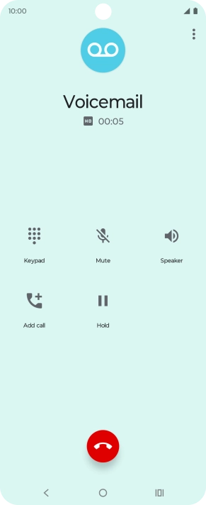 Press the end call icon.