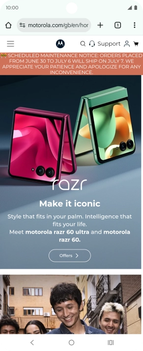 Press the profile icon.