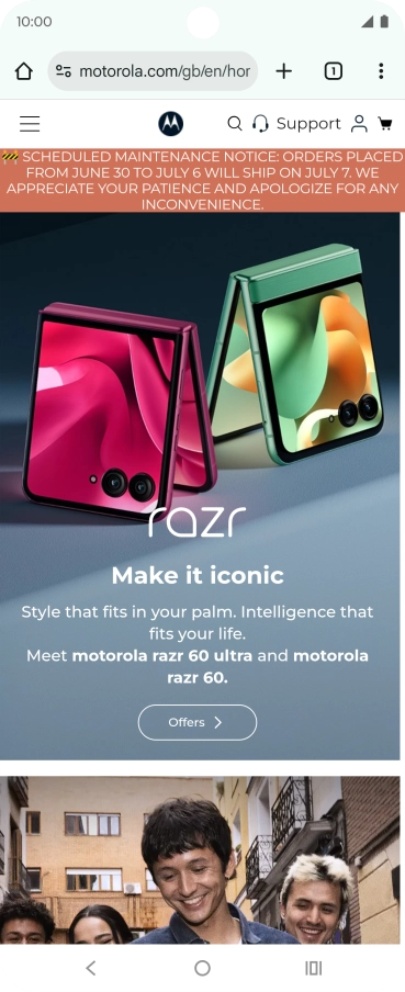 Press the profile icon.