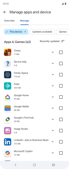Press the required app.