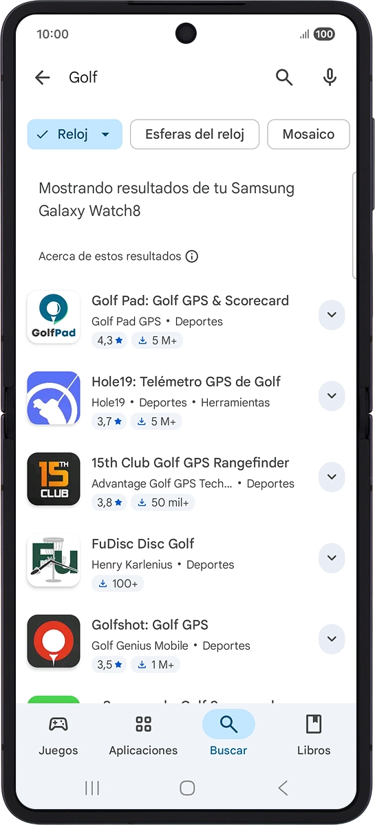 En el teléfono: Pulsa la app deseada.