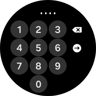 Introduce un código PIN y sigue las indicaciones de la pantalla para crear un código PIN como código de seguridad.