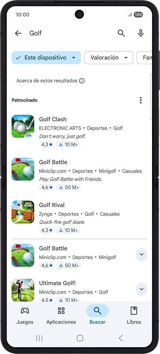 En el teléfono: Pulsa la lista desplegable para seleccionar el dispositivo.