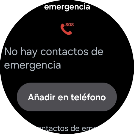 Pulsa Añadir en teléfono y sigue las indicaciones del teléfono para configurar tus contactos de emergencia.