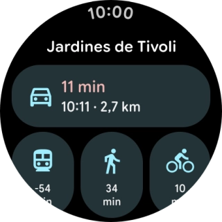 Pulsa el medio de transporte deseado.