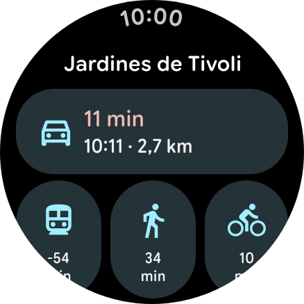 Pulsa el medio de transporte deseado.