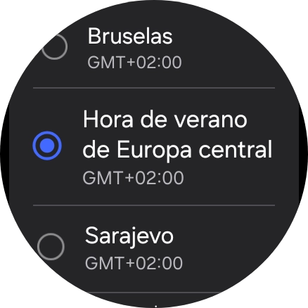 Pulsa la zona horaria deseada.