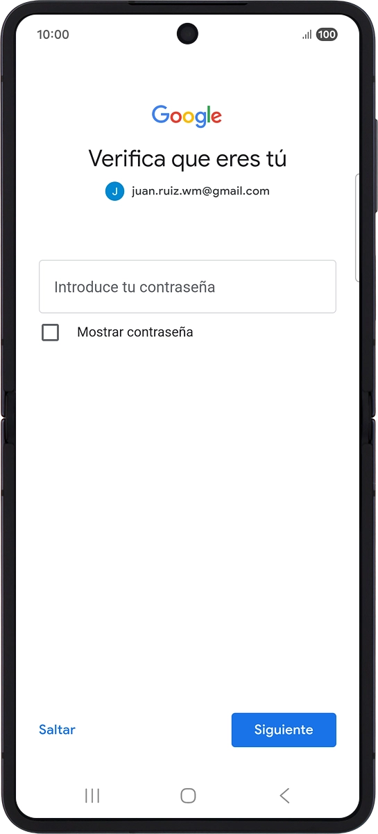 En el teléfono: Pulsa Introduce tu contraseña.