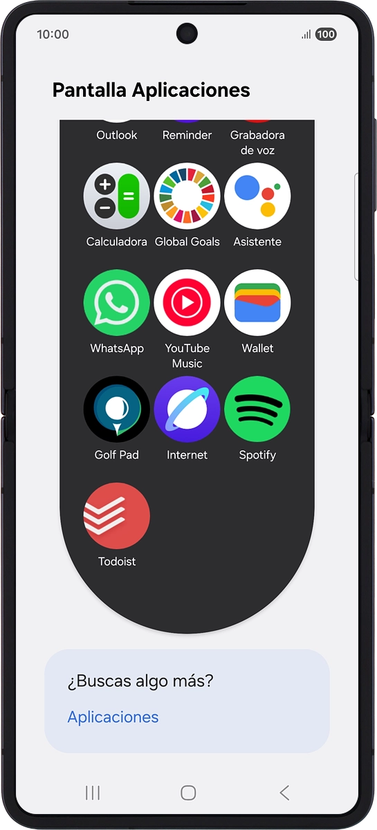 En el teléfono: Pulsa la app deseada durante unos instantes.