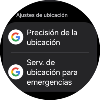 Pulsa Serv. de ubicación para emergencias.