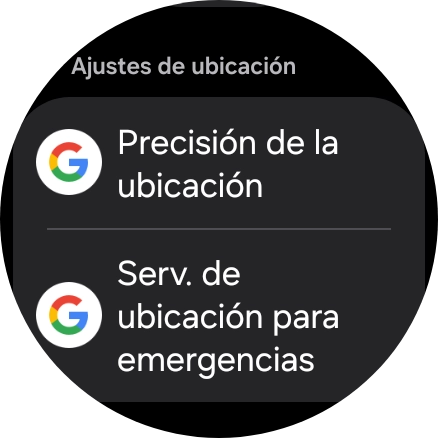 Pulsa Serv. de ubicación para emergencias.