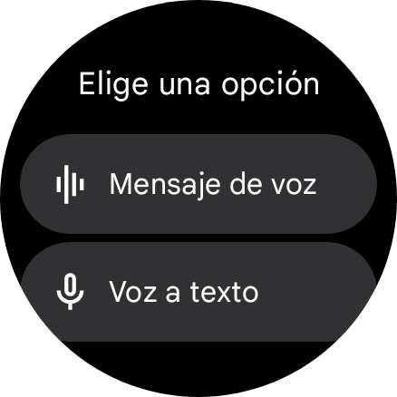 Pulsa el ajuste deseado y sigue la indicaciones de la pantalla para grabar y enviar la respuesta deseada.