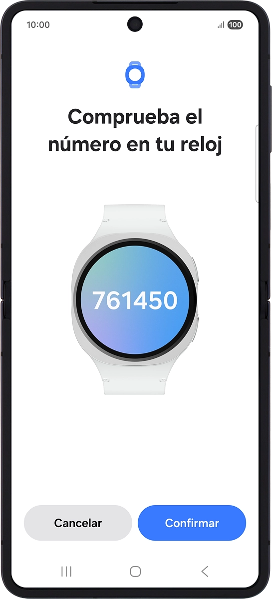 En el teléfono: Comprueba que el código coincida con el código que aparece en tu smartwatch.