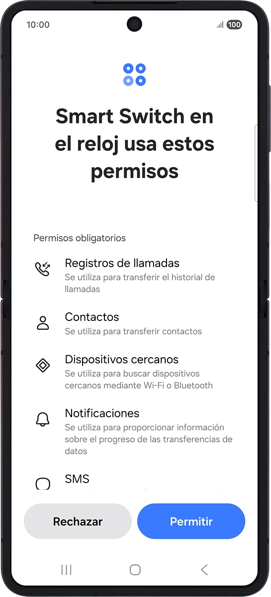 En el teléfono: Pulsa Permitir.