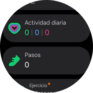 Bajo Actividad diaria puedes ver cuánto has avanzado con tus objetivos de la actividad diaria.
