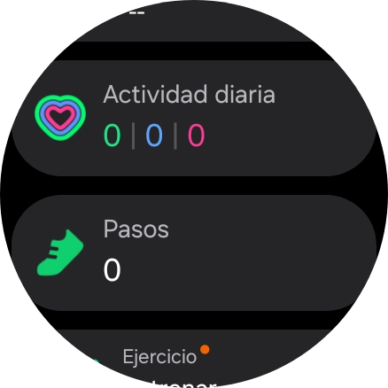 Bajo Actividad diaria puedes ver cuánto has avanzado con tus objetivos de la actividad diaria.