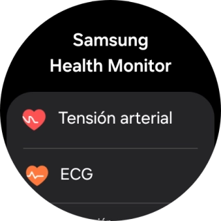 Pulsa Tensión arterial y sigue las indicaciones de la pantalla para medir tu presión sanguínea.