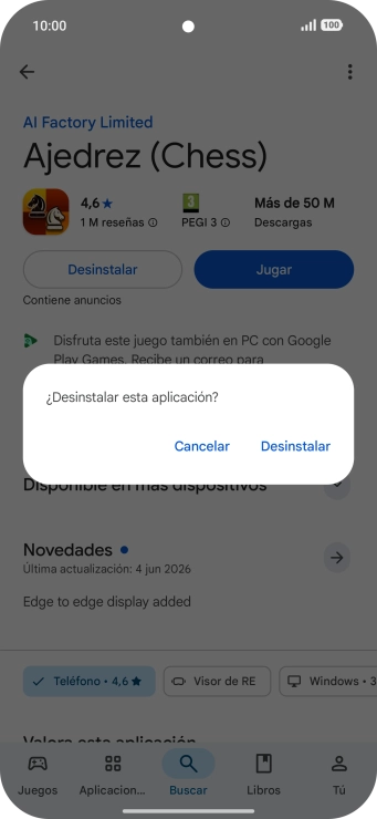 Pulsa Desinstalar.