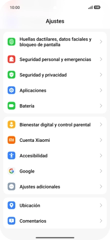 Pulsa Ajustes adicionales.