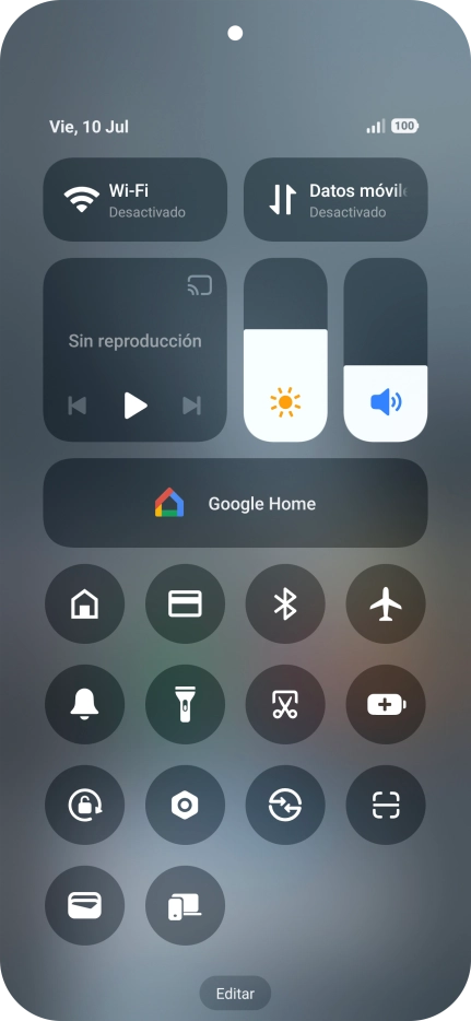 Pulsa el icono de modo de ahorro de energía para activar o desactivar la función.