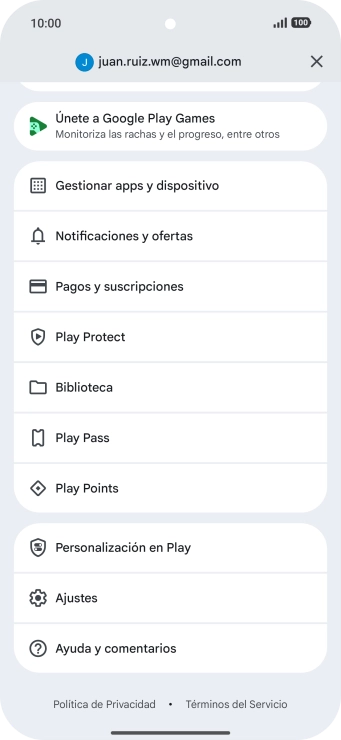 Pulsa Gestionar apps y dispositivo.