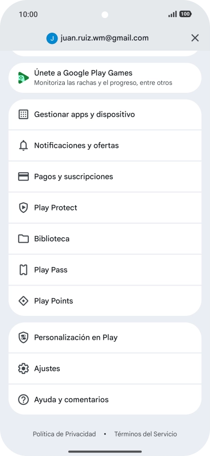 Pulsa Gestionar apps y dispositivo.