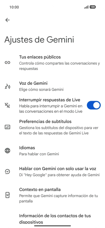 Sigue las indicaciones de la pantalla para seleccionar los ajustes deseados.