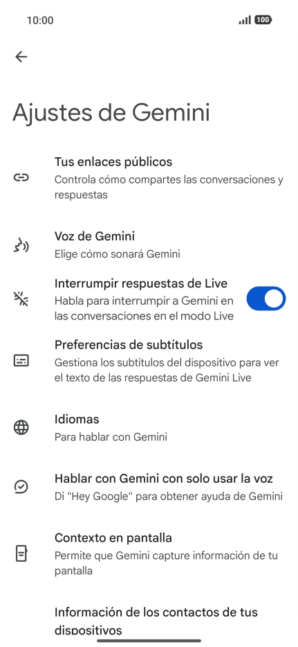 Sigue las indicaciones de la pantalla para seleccionar los ajustes deseados.