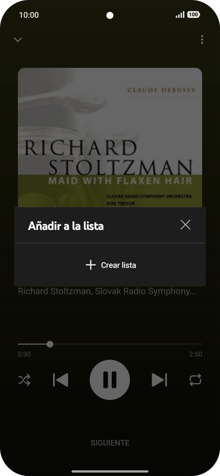 Pulsa Crear lista.