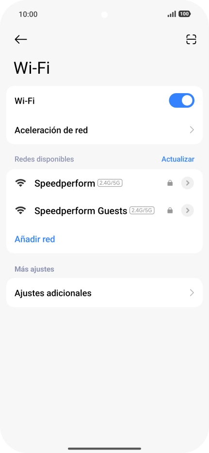 Pulsa la red deseada. Pulsa la red deseada.