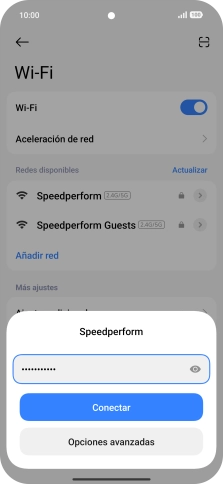 Introduce la contraseña de la red wifi y pulsa Conectar. Introduce la contraseña de la red wifi y pulsa Conectar.