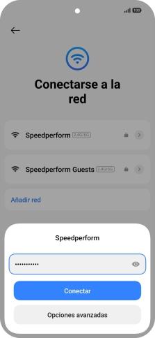 Introduce la contraseña de la red wifi y pulsa Conectar.