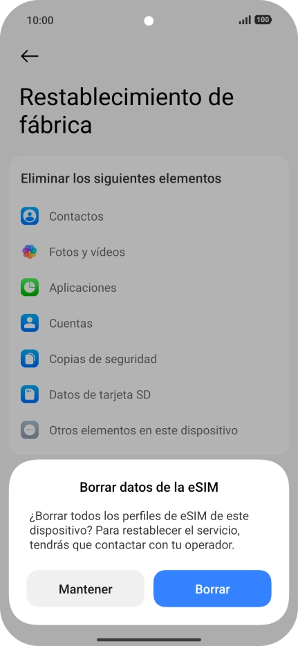 Pulsa el ajuste deseado.