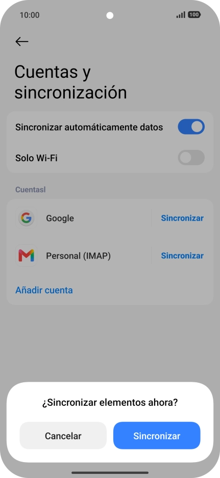Si activas la función, pulsa Sincronizar. Si activas la función, pulsa Sincronizar.