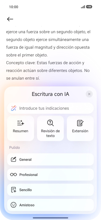 Para generar un texto, pulsa en el campo de escritura. Para generar un texto, pulsa en el campo de escritura.