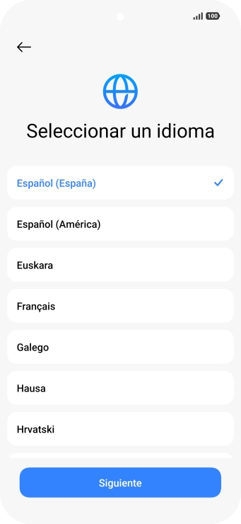 Pulsa el idioma deseado.