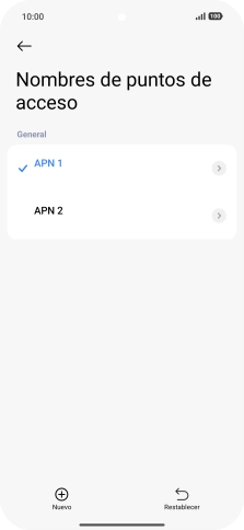 Pulsa la conexión de datos deseada para activarla. Pulsa la conexión de datos deseada para activarla.