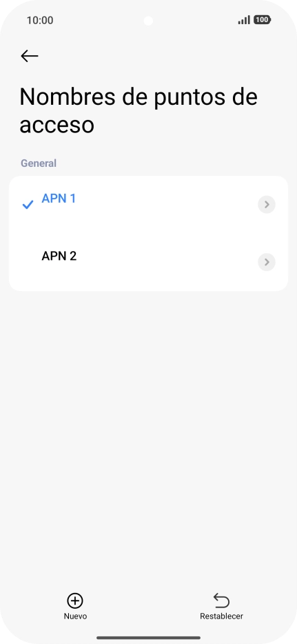 Pulsa la conexión de datos deseada para activarla. Pulsa la conexión de datos deseada para activarla.
