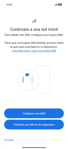 Pulsa Configurar una eSIM. Pulsa Configurar una eSIM.