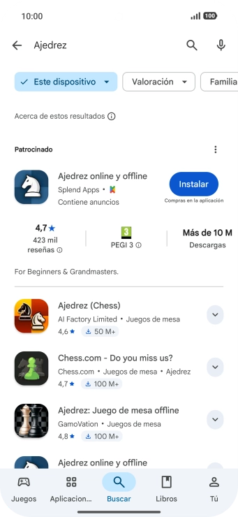 Pulsa la app deseada.