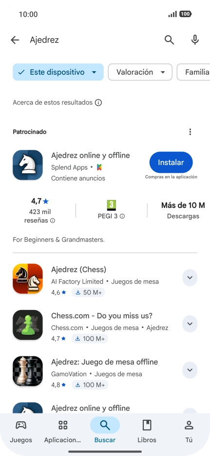 Pulsa la app deseada.