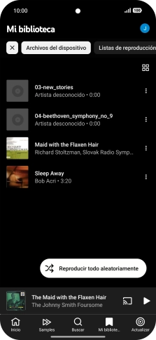 Pulsa el archivo de música deseado.